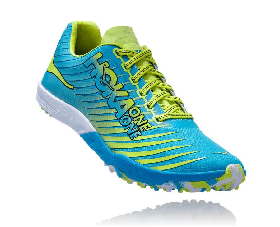 Hoka One One Spikes Womens Blue/Green - EVO XC - 84579TKHG